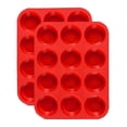 thumbnail image 1 of 12-Cup Silicone Muffin Pan 2 Pack - Nonstick Silicone Molds for Baking Muffins, Cakes, Bread, Tarts - BPA Free, 1 of 5