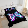 thumbnail image 4 of Erosebridal Gradient Gamepad Bedding Full Comforter Set, Kids Teens Games Down Comforter, Neon Light Decor, REversible 3 Pieces, Microfiber, 4 of 7