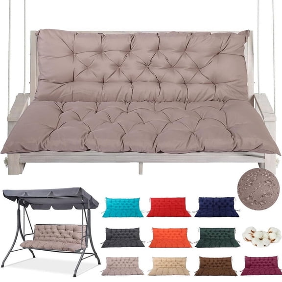 YLLN 40" x 40" khaki Porch Swing Cushions, Waterproof