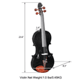 thumbnail image 6 of Tcbosik Violin for Beginners, 4/4 Acoustic Violin Fiddle with Case, Bow, Rosin, Turner, Strings and Shoulder Rest, Black, 6 of 11