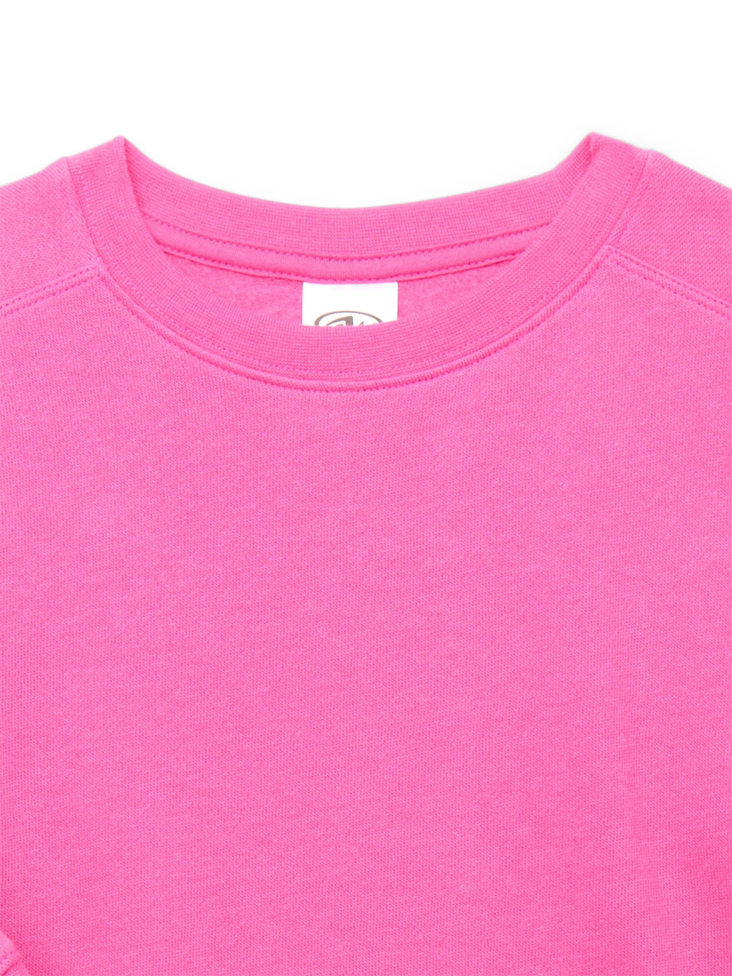 Athletic Works Girl's Active Core Fleece Crewneck Sweatshirt, Sizes 4-18 & Plus
