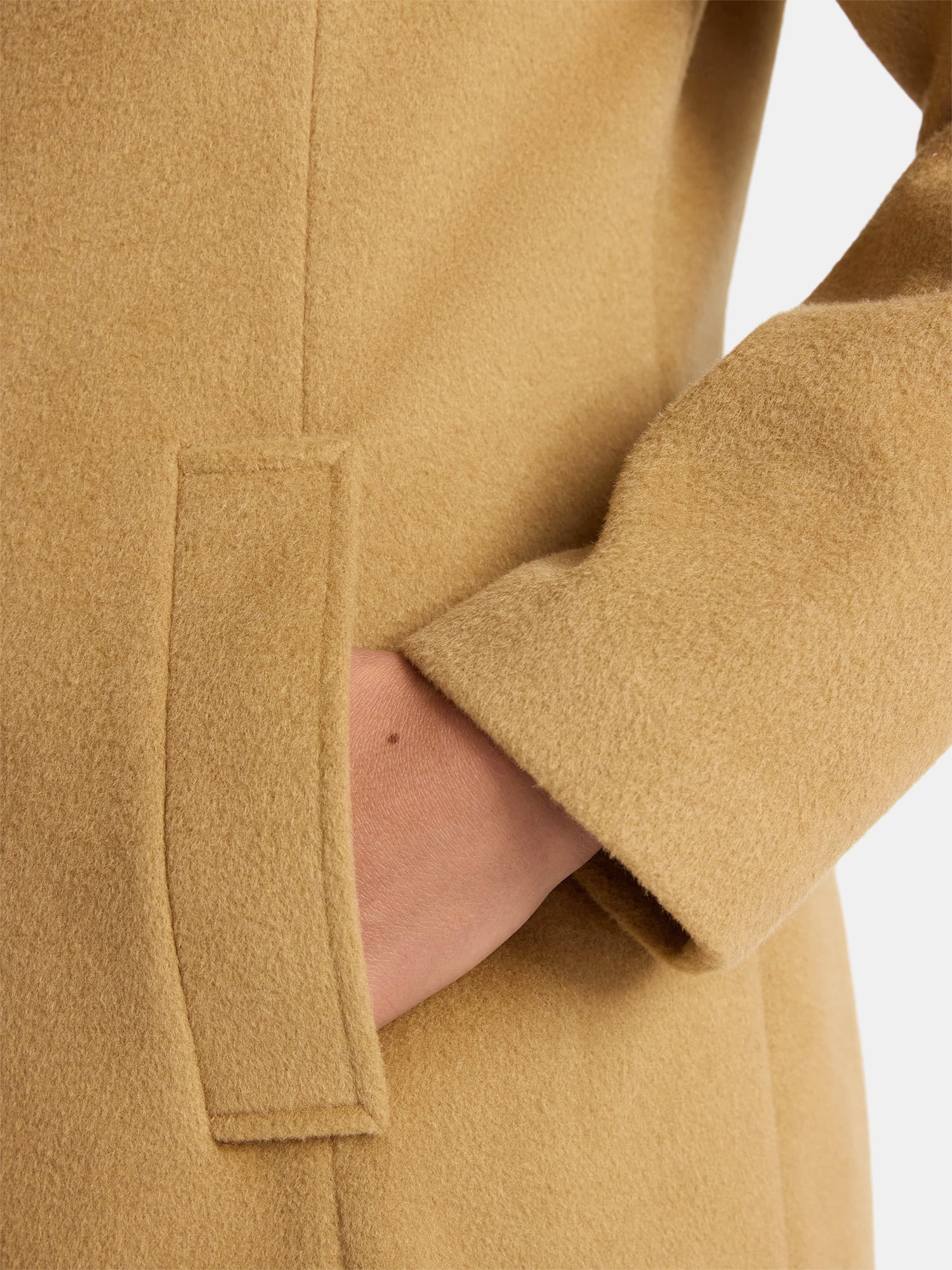 Time and Tru Women's and Women's Plus Faux Wool Boyfriend Coat, Sizes XS-2X