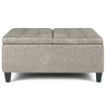 thumbnail image 4 of WyndenHall  Elliot Transitional Table Ottoman Distressed Grey Taupe 36"w x 36"d x 16.5 "h Faux Leather, Foam Square Faux Leather, 4 of 5