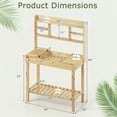 thumbnail image 2 of Costway Potting Bench Table Wooden Garden Work Bench Platform with Display Rack Hidden Sink, 2 of 10