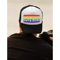 thumbnail image 3 of Purride Rainbow Hat LGBTQ Gifts Gay Pride Love is Love Trucker Hats Mesh Cap Cap One Size black/white, 3 of 5