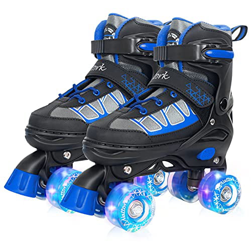 Outdoor & Indoor Illuminating Roller Skates for Girls and Boys,Beginners Nattork Adjustable Inline Skates for Kids with Light Up Wheel 