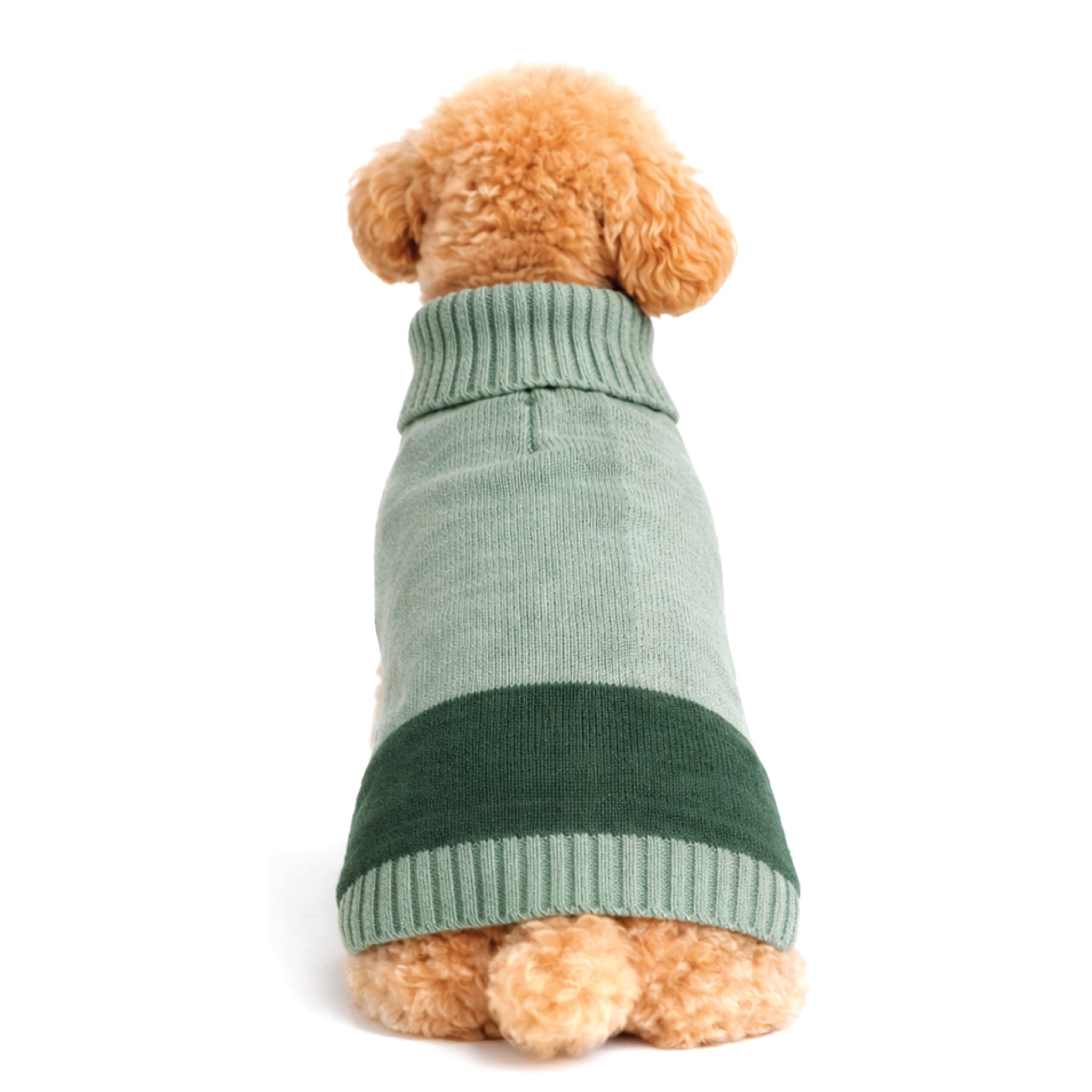 One Paw, Pull à col roulé côtelé vert sauge pour chien , couleur sauge, doux et chaud, plusieurs tailles disponibles, pour chiens