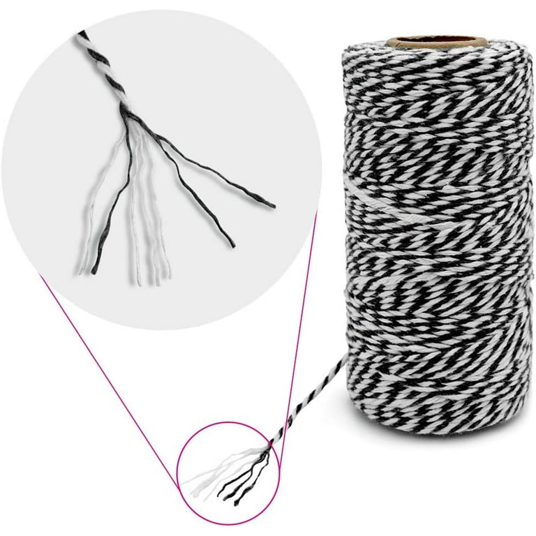  656 Feet Cotton Baker's Twine Spool 10 Ply,Crafts Twine String  for DIY Crafts and Gift Wrapping (Black+White) : Tools & Home Improvement