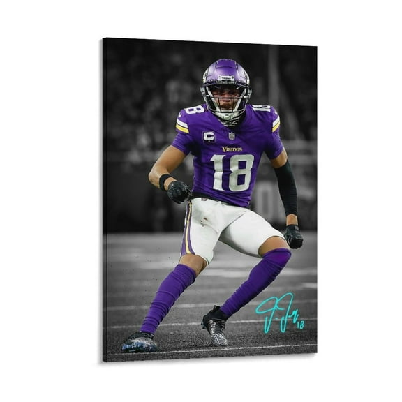 Justin Jefferson American Football Canvas Wall Art Posters For Room Aesthetic And Decor 56 Poster For Bedroom Bathroom Living Room Office Kitchen Decor