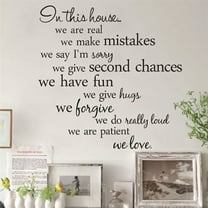 In This House Wall Art Vinyl Decal Inspirational Family Quotes & House Rules for Living Room, Bedroom, Office - Removable Peel & Stick Motivational Wall Sticker for Home Décor