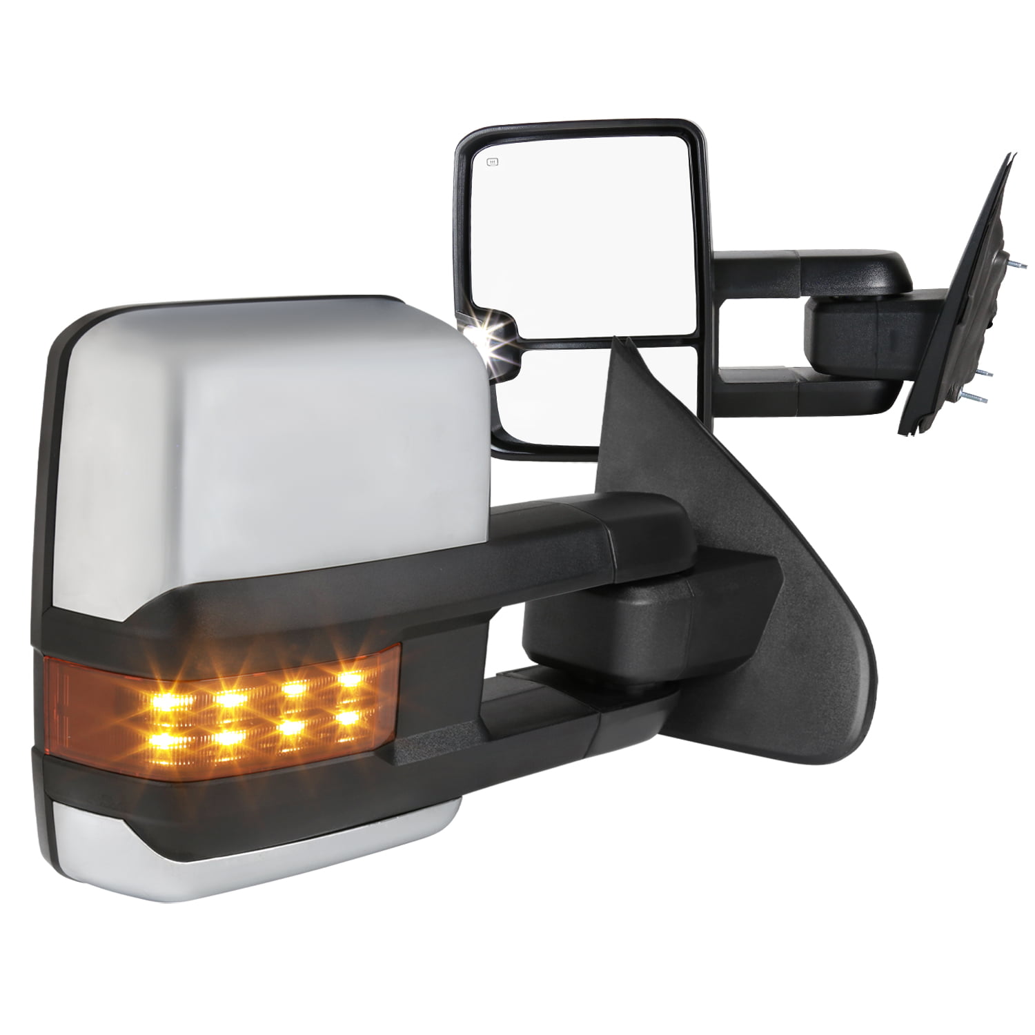 LED Passenger side WITH install kit 2013 Gmc YUKON WO AIR CURTAIN Door mount spotlight 6 inch -Chrome 