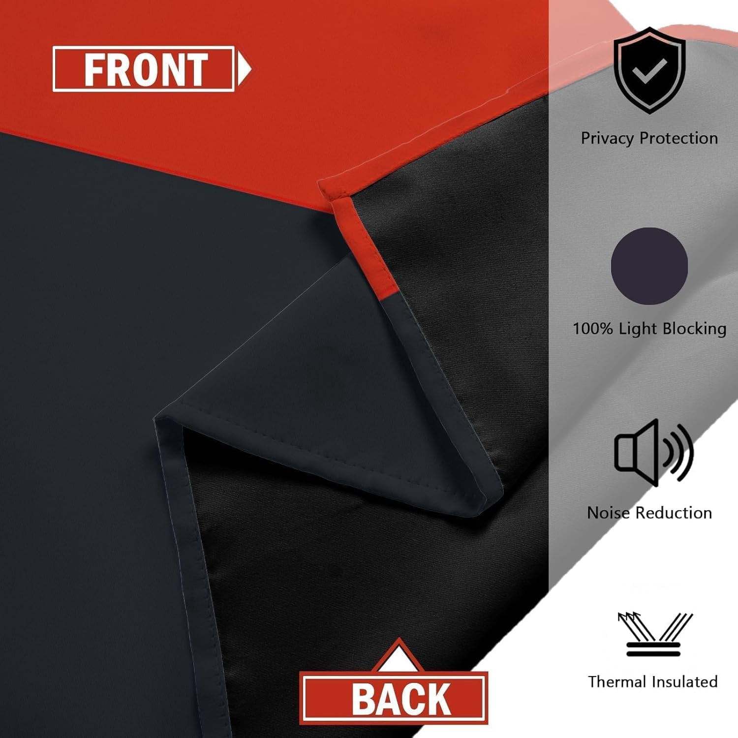 Tyrot 2 Panels Red Black 100% Blackout Curtains for Bedroom Modern Abstract  Grommet Curtains, 52" x 84"