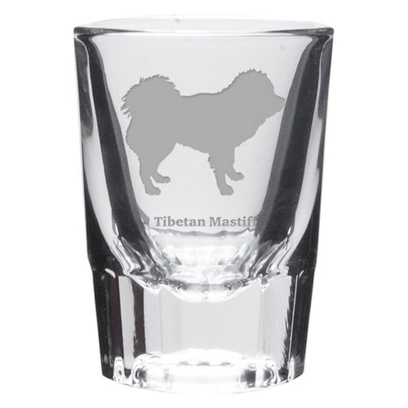 Tibetan Mastiff Deep Etched Shot Glass