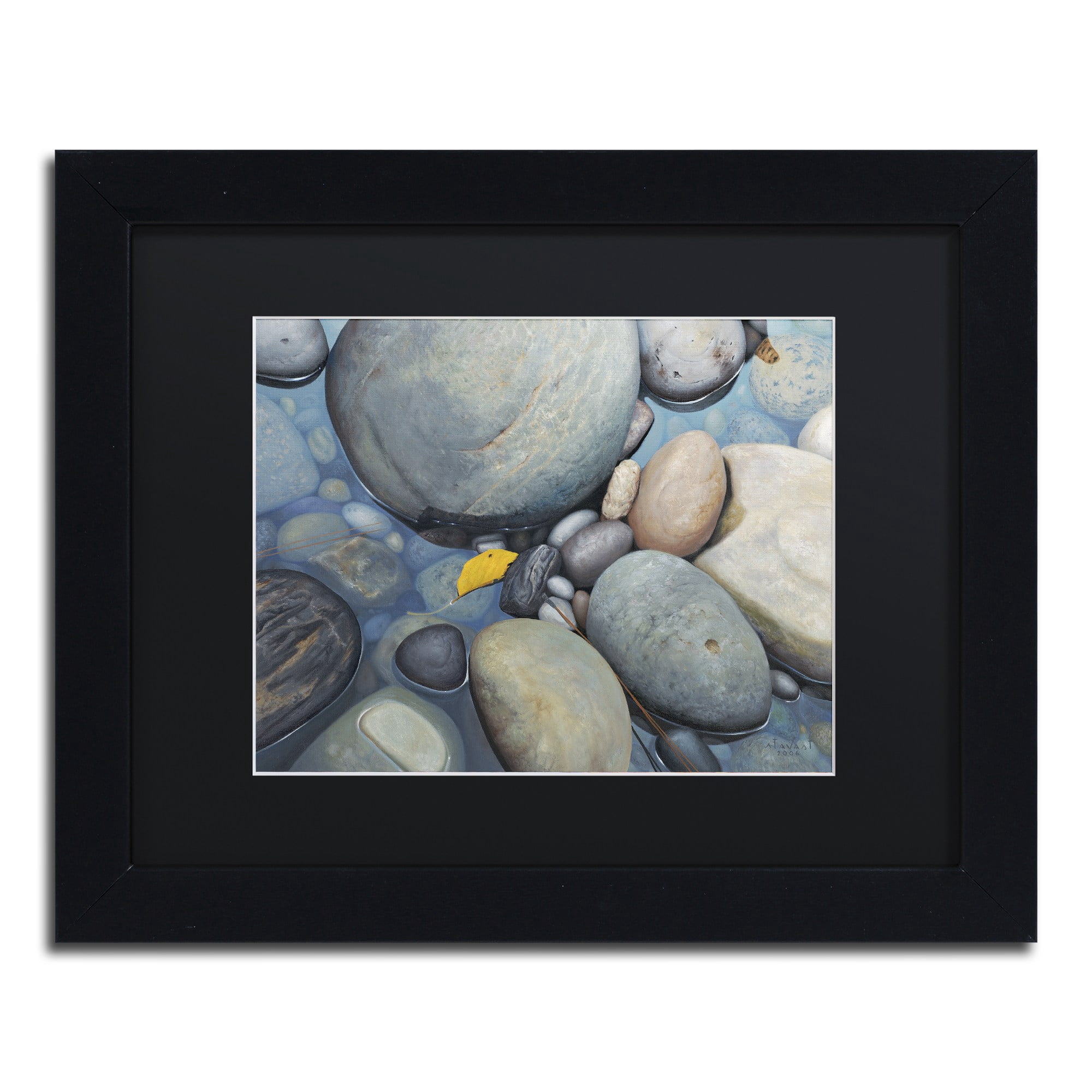 Trademark Fine Art "Reflections on a Gray Day" Canvas Art by Stephen Stavast, Black Matte, Black Frame