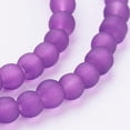 thumbnail image 3 of 20 Strand Transparent Glass Bead Strands Frosted Round Purple 4mm Hole: 1.1~1.6mm 200pcs/strand 31.4 inch, 3 of 3