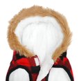 thumbnail image 3 of Holiday Time Dog Clothes: Hooded Jacket for Fall & Winter, Red & Black Buffalo Plaid, Size XS-XL, 3 of 9