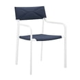thumbnail image 3 of Modway Raleigh Outdoor Patio Aluminum Armchair Set of 2 in White Navy, 3 of 8