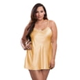 thumbnail image 1 of Plus Size Full Figure Classic Satin Chemise Lingerie, 1 of 2