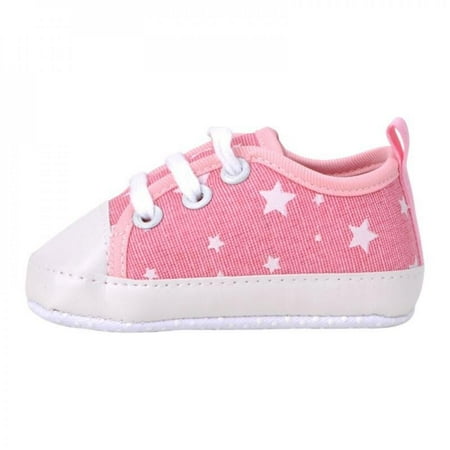 

Clearance Born Baby Toddler Soft Sole Kids Shoes Canvas First Walker Lace Up Sneaker 0-18M