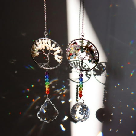 

✨Promotion✨ Crystal Windbell Colorful Life Tree Pendant for Home Decor Type F