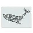 thumbnail image 1 of Vintage Nautical Tattoo Cutting Board, Abstract Flowers Ornate Whale Monochrome Aquatic Sketch, Decorative Tempered Glass Cutting and Serving Board, in 3 Sizes, by Ambesonne, 1 of 2