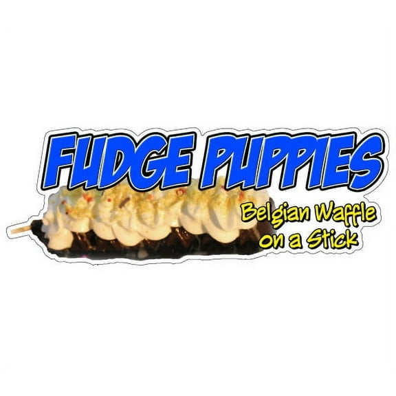 FUDGE PUPPIES Concession Decal belgiam waffle food sign
