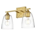 thumbnail image 2 of Living District Harris 2-Light Iron & Glass Bath Sconce in Brass/Clear, 2 of 6