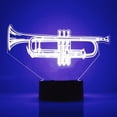 thumbnail image 4 of YSTIAN 3D Saxophone Guitar Night Light Music Lamp Illusion 7 Color Changing Touch Switch Table Desk Decoration Lamps Gift Acrylic Flat ABS Base USB Cable Toy, 4 of 4