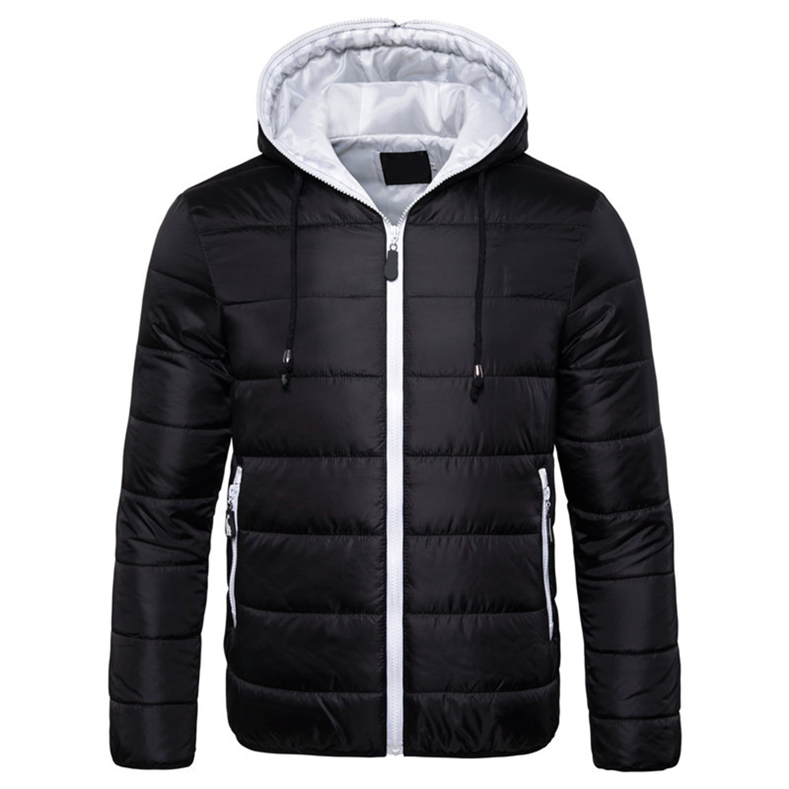 Mens Bubble Coat Puffer Contrast  Jacket Padded Hooded Down Outdoor Warm Winter 