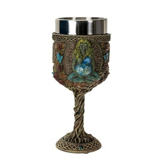 Pacific Giftware Forest Gaia Goblet - Mystical Medieval Chalice for Gothic Dining Elegant Gothic Wine Glass