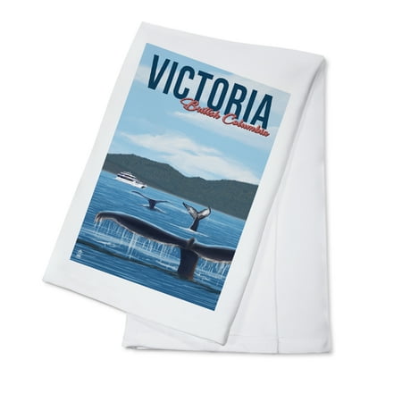 

Victoria British Columbia Humpback Whale Family (100% Cotton Tea Towel Decorative Hand Towel Kitchen and Home)