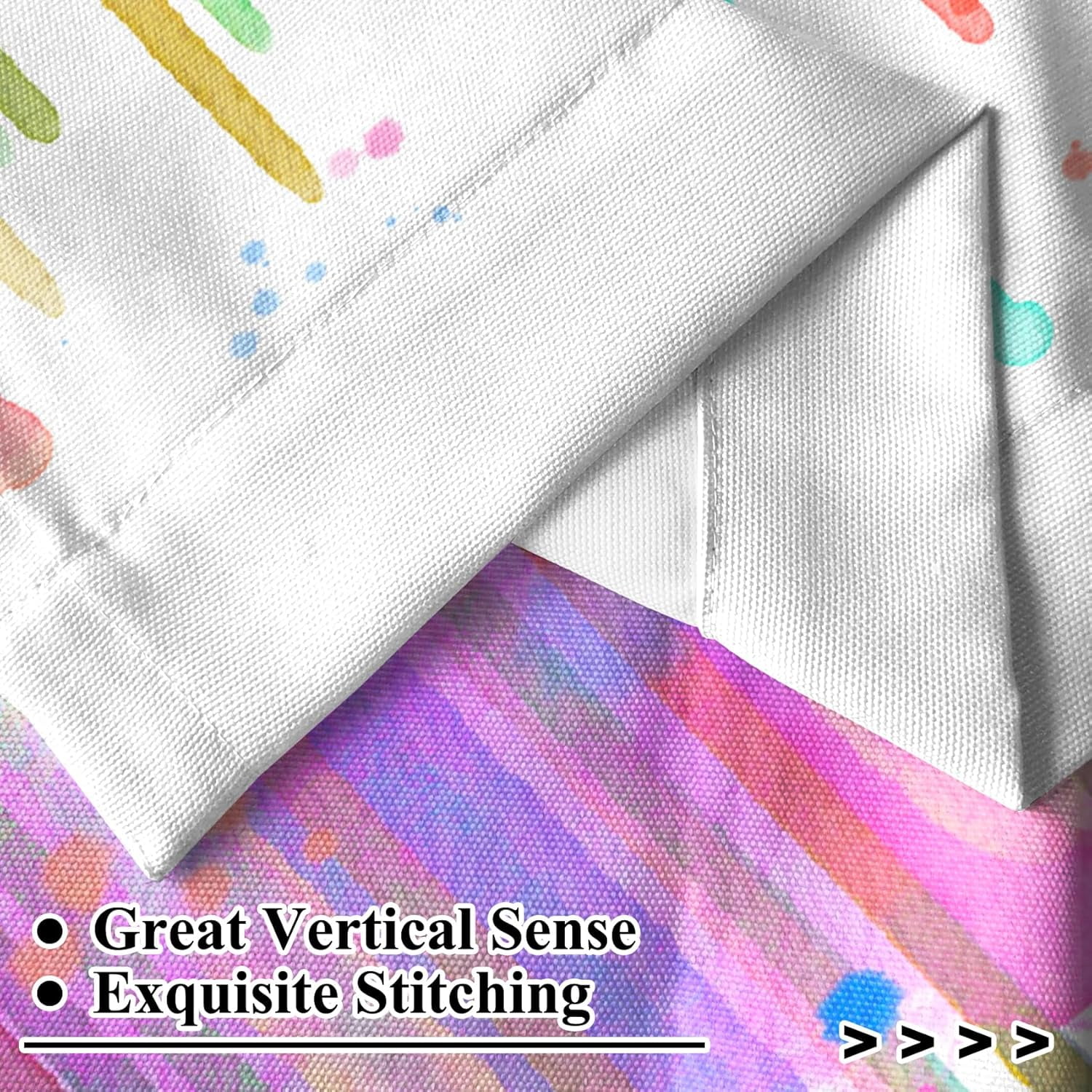 42 x 63 Inch Colorful Splatter Curtains for Living Room Abstract Art Paint Splash Modern Decorative Curtains Light Filtered Linen Texture Classroom Gallery Painter''s Room Curtains 2 Panels