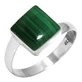 thumbnail image 1 of 925 Silver Ring For Women - Teens Green Natural Malachite Stone Silver Ring Size 8 May Birthstone Boho Silver Ring Size 8 Gift For Wife On Cocktail Party 925 Silver Jewelry With Gemstone, 1 of 6