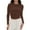 Chocolate, variant on Women's Long Sleeve Tops Casual Going Out Crop Tops Basic Layering Workout Tight Slim Fitted Cropped T Shirts Trendy