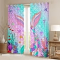 thumbnail image 2 of Feelyou Mermaid Curtains Pack of 2 (42x84 Each), Blue Pink Fish Scale Curtains Blackout, 2 of 6