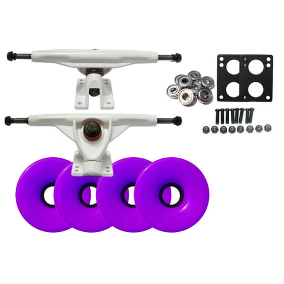 LONGBOARD Skateboard WHT TRUCKS 76mm PURPLE WHEEL Pack