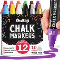 thumbnail image 1 of Chalkola Chalk Markers 10mm 12-Pack Washable Colors, 1 of 9