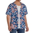 thumbnail image 2 of Sikiie Rose Flowers Men's Wrinkle Free Untucked Cuban Shirt Business Casual Button Down Shirts Short Sleeve ShirtXX-Large, 2 of 5