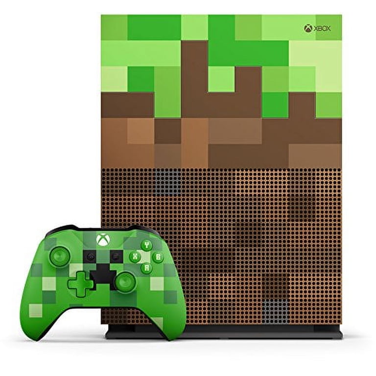 Restored Microsoft Xbox One S 1TB Minecraft Limited Edition Bundle