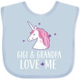 thumbnail image 3 of Inktastic Gigi and Grandpa Love Me Unicorn Grandchild Girls Baby Bib, 3 of 4