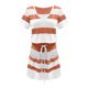 thumbnail image 3 of MELDVDIB Vestido corto informal de verano para mujer, con escote en V, manga corta, a rayas y bolsillos, en oferta., 3 of 6