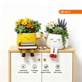 thumbnail image 4 of Gumesh Cute Face Planters Succulent Pots, Funny Rocking Chair Reading Head Flower Planter Cactus Pot with Drainage Hole for Indoor Outdoor Plants, Unique Plant Lover Gifts, 4 of 9