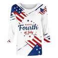 thumbnail image 6 of JTZGDY Plus Size 3/4 Length Sleeve Womens Tops Funny American Flag 4th of July Shirts Stars Stripes Patriotic Tshirts Trendy Holiday USA Flag Tunic Blouses Multicolor#09 S, 6 of 6