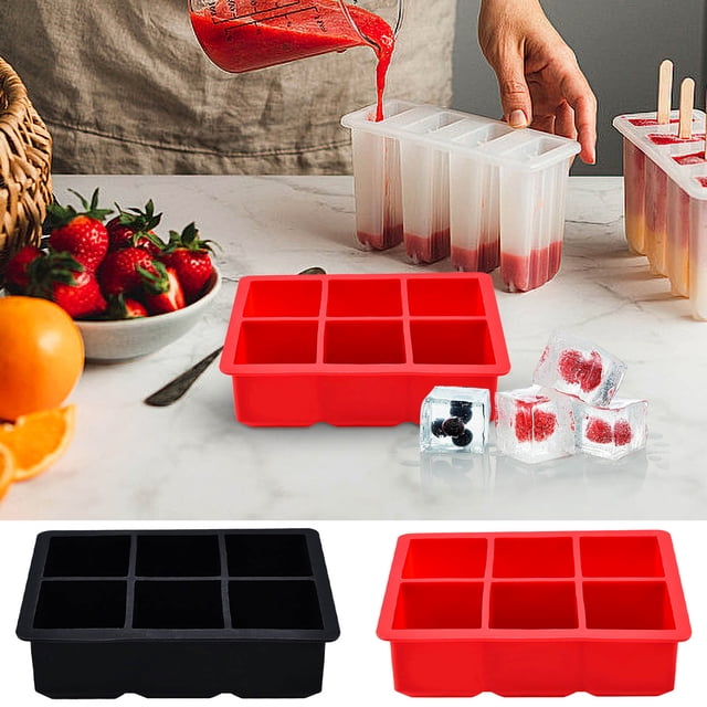 Xihbxyly Bandeja para Cubitos de Hielo, Molde de Silicona Antiadherente, Fácil de Desmoldar, para Congelar Bebidas y Refrigerios, Sin Olores, Diseño Compacto, Apto para Uso Alimentario, Reutilizable,