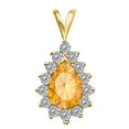 thumbnail image 2 of Mauli Jewels Engagement Necklace Women 1.55 Carat Diamond And Pear Shape Citrine Gemstone Pendant 4 Prong-Setting 10K Solid Rose White & Yellow Gold With 18 Chain|Silver Chain, 2 of 4