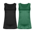 thumbnail image 3 of QUINDOS Casual Womens Tank Tops Summer 2 Pack Camisoles for Women Pack Strap Crew Neck Everyday Sleeveless MultiPack Shirts Tops Solid Color Loose Fit Undershirts, 3 of 8