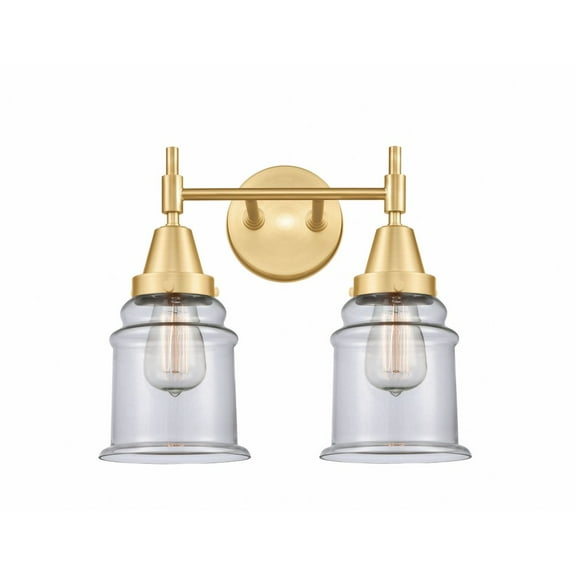 447-2W-SG-G182 Innovations Lighting Canton - 2 Light Bath Vanity-12.5 Inches Tall and 15 Inches Wide-Satin Gold Finish-Clear Glass Color