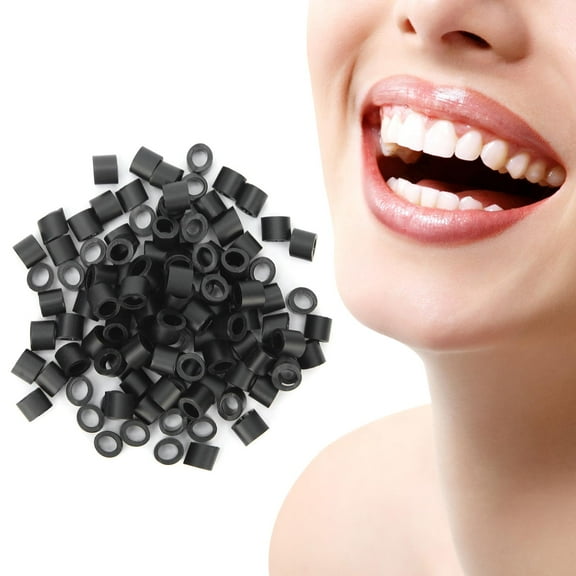100pcs Dental Code Rings Orthodontic Silicone Dental Color Code Rings Accessory SuppliesBlack