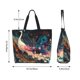 thumbnail image 5 of Fotbe Abstract Peacock Painting Bolsa Tote Estética de Lona con Estampado para Mujer - Bolsa Reutilizable de Hombro Casual para Vacaciones, Compras, Trabajo y Gimnasio, 5 of 8