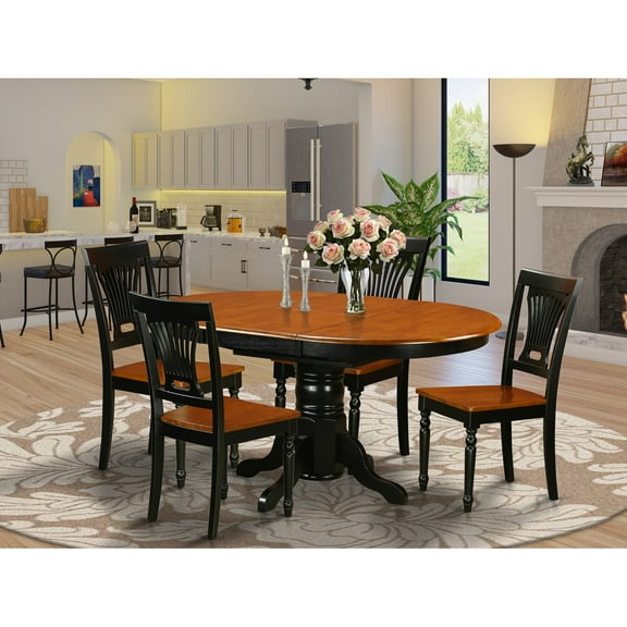 AVPL5-BCH-W Dining set - 5 Pcs with 4 Wood Chairs
